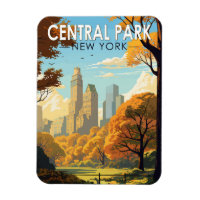 Central Park New York Travel Art Vintage