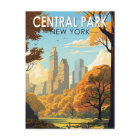 Central Park New York Travel Art Vintage