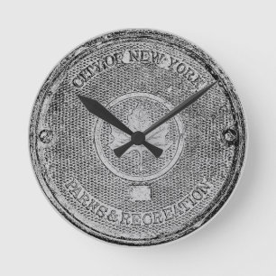 Central Park NYC Round Clock