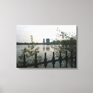 Central Park Reservoir Photo Canvas Print
