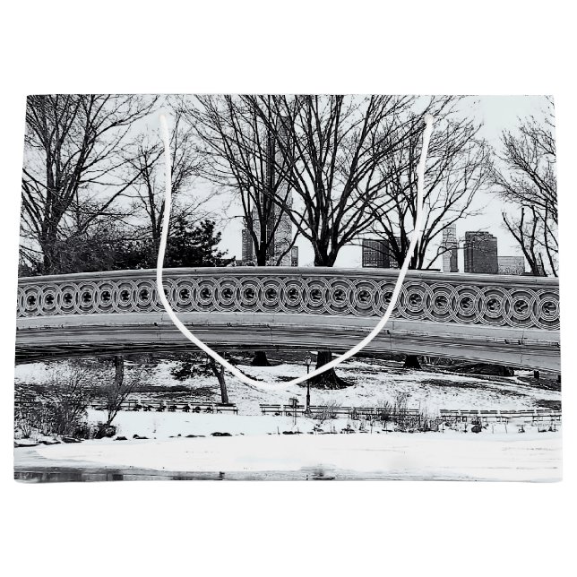 Central Park’s Bow Bridge Photo Large Gift Bag (Front)
