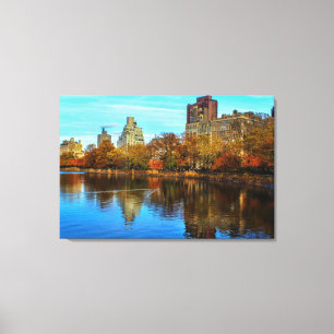 Central Park Skyline in Autumn Canvas Print