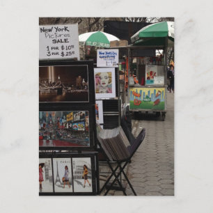 Central Park Street Art Sale NYC Upper East Side Postcard