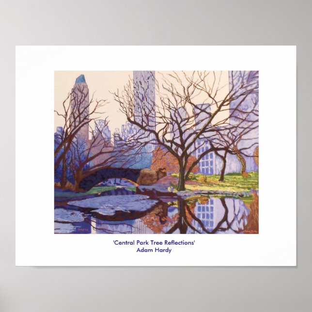Central Park Tree Reflections Poster (Front)
