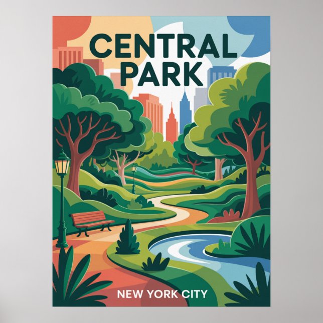 Central Park Vector Graphic Poster (Front)