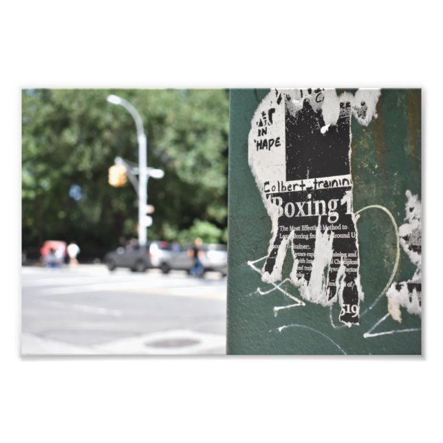 Central Park West NYC Boxing Flyer Photography Photo Print (Front)