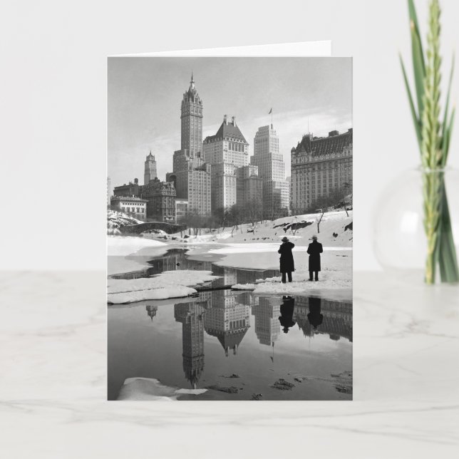 Central Park Winter Scene, 1933 Holiday Card (Front)