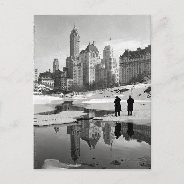 Central Park Winter Scene, 1933 Postcard (Front)