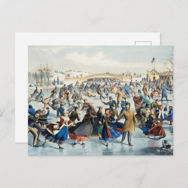 Central Park, Winter The Skating Pond Postcard (Front/Back)