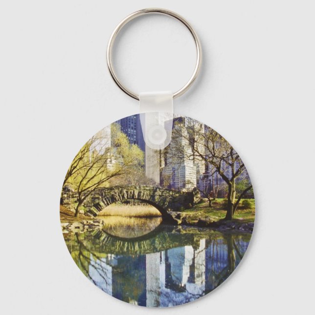 Central Park with Reflection NYC Keychain (Front)