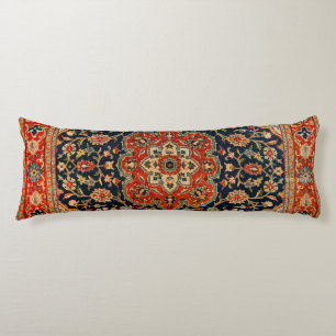 Central Persia Dark Blue Red Tan  Body Pillow