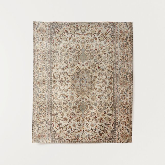 Central Persia Dusty Blue Tan  Tapestry (Front)