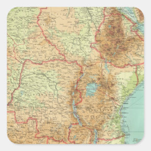Central & Southern Africa with shipping routes Square Sticker