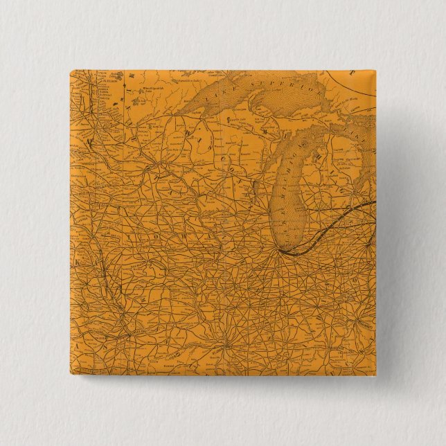 Central Vermont Railroad, connections 2 Inch Square Button (Front)