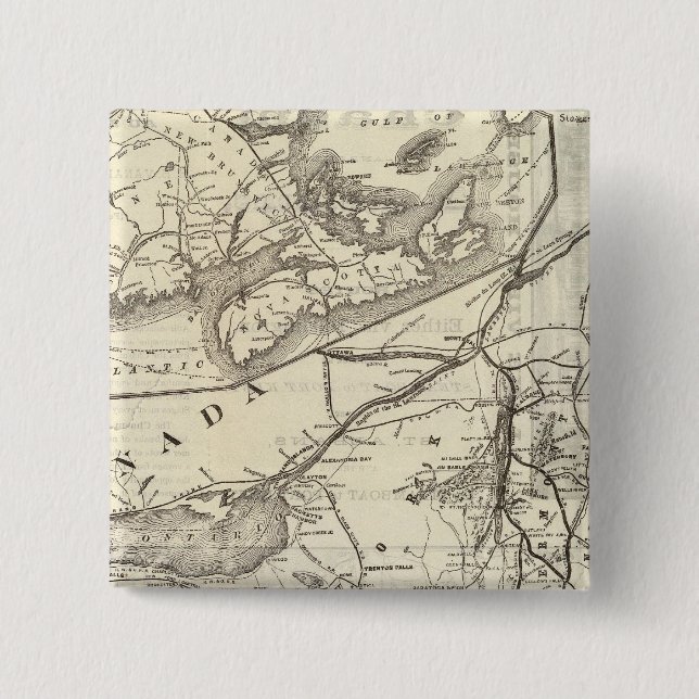 Central Vermont Railroad excursion routes 2 Inch Square Button (Front)