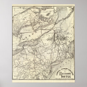 Central Vermont Railroad excursion routes Poster