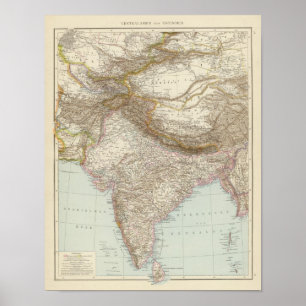 Centralasien, Ostindien - Central and South Asia Poster