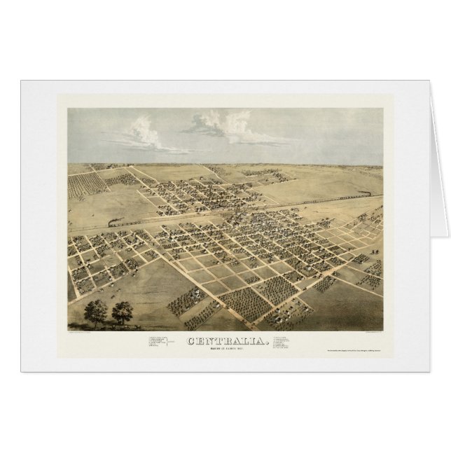 Centralia, carte panoramique de l'IL - 1867 (Devant horizontal)