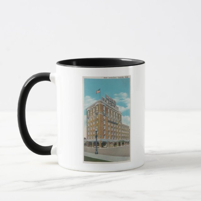 Centralia, WA - View of Hotel Lewis-Clark Mug (Left)
