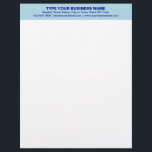 Centre Aligned and Monochrome Blue Heading of Letterhead<br><div class="desc">Simple and plain texts designs are often easy to understand and remember. Plain texts design heading of letterhead that you can customize to advertise your business or to promote your brand name to customers or clients. Customizable office supply that you can use to build brand name awareness. Design on the...</div>
