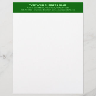 Centre Aligned and Monochrome Green Heading of Letterhead