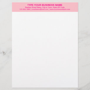 Centre Aligned and Monochrome Pink Heading of Letterhead