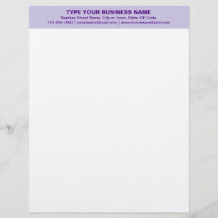 Centre Aligned and Monochrome Purple Heading of Letterhead