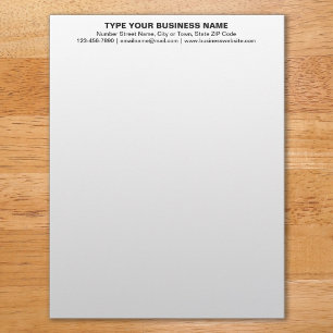 Centre Aligned Black Plain Texts Heading of Letterhead