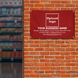 Centre Aligned Business Brand on Red Banner