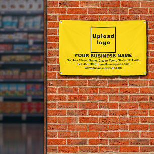 Centre Aligned Business Brand on Yellow Banner