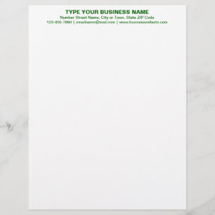 Centre Aligned Green Plain Texts Heading of Letterhead