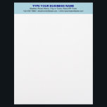 Centre Aligned Plain Texts, Light Blue Heading of Letterhead<br><div class="desc">Simple and plain texts designs are often easy to understand and remember. Plain texts design heading of letterhead that you can customize to advertise your business or to promote your brand name to customers or clients. Customizable office supply that you can use to build brand name awareness. Design on the...</div>