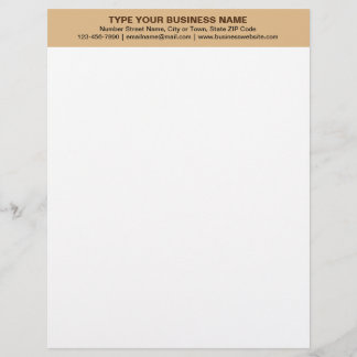 Centre Aligned Plain Texts, Light Brown Heading of Letterhead