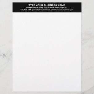 Centre Aligned Plain Texts on Black Heading of Letterhead