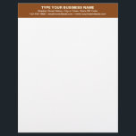 Centre Aligned Plain Texts on Brown Heading of Letterhead<br><div class="desc">Simple and plain texts designs are often easy to understand and remember. Plain texts design heading of letterhead that you can customize to advertise your business or to promote your brand name to customers or clients. Customizable office supply that you can use to build brand name awareness. Design on the...</div>