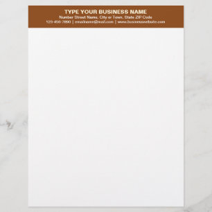 Centre Aligned Plain Texts on Brown Heading of Letterhead