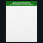 Centre Aligned Plain Texts on Green Heading of Letterhead<br><div class="desc">Simple and plain texts designs are often easy to understand and remember. Plain texts design heading of letterhead that you can customize to advertise your business or to promote your brand name to customers or clients. Customizable office supply that you can use to build brand name awareness. Design on the...</div>