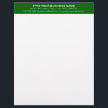 Centre Aligned Plain Texts on Green Heading of Letterhead<br><div class="desc">Simple and plain texts designs are often easy to understand and remember. Plain texts design heading of letterhead that you can customize to advertise your business or to promote your brand name to customers or clients. Customizable office supply that you can use to build brand name awareness. Design on the...</div>