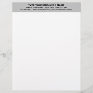 Centre Aligned Plain Texts on Grey Heading of Letterhead