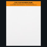 Centre Aligned Plain Texts on Orange Heading of Letterhead<br><div class="desc">Simple and plain texts designs are often easy to understand and remember. Plain texts design heading of letterhead that you can customize to advertise your business or to promote your brand name to customers or clients. Customizable office supply that you can use to build brand name awareness. Design on the...</div>