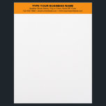 Centre Aligned Plain Texts on Orange Heading of Letterhead<br><div class="desc">Simple and plain texts designs are often easy to understand and remember. Plain texts design heading of letterhead that you can customize to advertise your business or to promote your brand name to customers or clients. Customizable office supply that you can use to build brand name awareness. Design on the...</div>