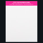 Centre Aligned Plain Texts on Pink Heading of Letterhead<br><div class="desc">Simple and plain texts designs are often easy to understand and remember. Plain texts design heading of letterhead that you can customize to advertise your business or to promote your brand name to customers or clients. Customizable office supply that you can use to build brand name awareness. Design on the...</div>