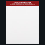 Centre Aligned Plain Texts on Red Heading of Letterhead<br><div class="desc">Simple and plain texts designs are often easy to understand and remember. Plain texts design heading of letterhead that you can customize to advertise your business or to promote your brand name to customers or clients. Customizable office supply that you can use to build brand name awareness. Design on the...</div>