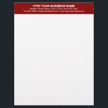 Centre Aligned Plain Texts on Red Heading of Letterhead<br><div class="desc">Simple and plain texts designs are often easy to understand and remember. Plain texts design heading of letterhead that you can customize to advertise your business or to promote your brand name to customers or clients. Customizable office supply that you can use to build brand name awareness. Design on the...</div>