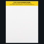 Centre Aligned Plain Texts on Yellow Heading of Letterhead<br><div class="desc">Simple and plain texts designs are often easy to understand and remember. Plain texts design heading of letterhead that you can customize to advertise your business or to promote your brand name to customers or clients. Customizable office supply that you can use to build brand name awareness. Design on the...</div>