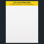 Centre Aligned Plain Texts on Yellow Heading of Letterhead<br><div class="desc">Simple and plain texts designs are often easy to understand and remember. Plain texts design heading of letterhead that you can customize to advertise your business or to promote your brand name to customers or clients. Customizable office supply that you can use to build brand name awareness. Design on the...</div>