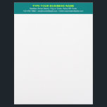 Centre Aligned Plain Texts, Teal Green Heading of Letterhead<br><div class="desc">Simple and plain texts designs are often easy to understand and remember. Plain texts design heading of letterhead that you can customize to advertise your business or to promote your brand name to customers or clients. Customizable office supply that you can use to build brand name awareness. Design on the...</div>