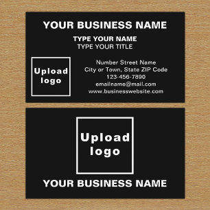 Centre Aligned Style Black Business Card