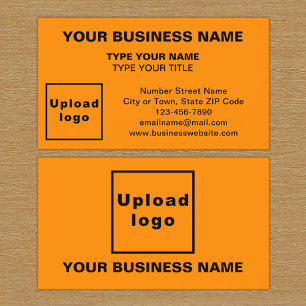 Centre Aligned Style Orange Business Card