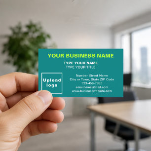 Centre-Aligned Teal Green Business Cards